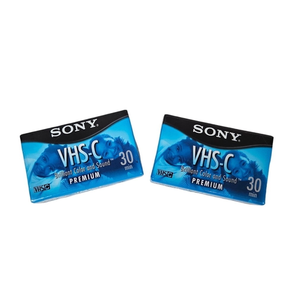 NWT Sony‎ VHS-C Premium 30-min. Blank Tape Videocassette, 2-Pack L80